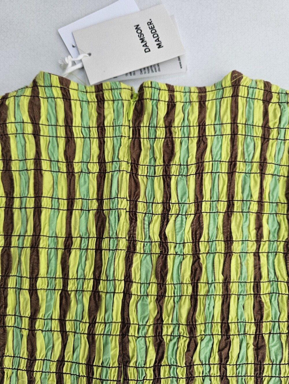 Damson Madder Saffy Smocked Stripe Cotton Mini Dress - Picture 3 of 8